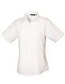 Dames blouse korte mouw Premier PR302 WHITE